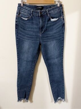 Judy Blue Womens Skinny Fit Jeans Size 15 / 32 Blue Denim Raw Hem